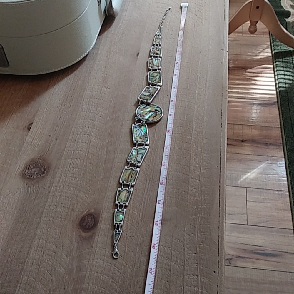 Silver Multi Colored Asymmetrical Stament Necklace - Picture 10 of 17